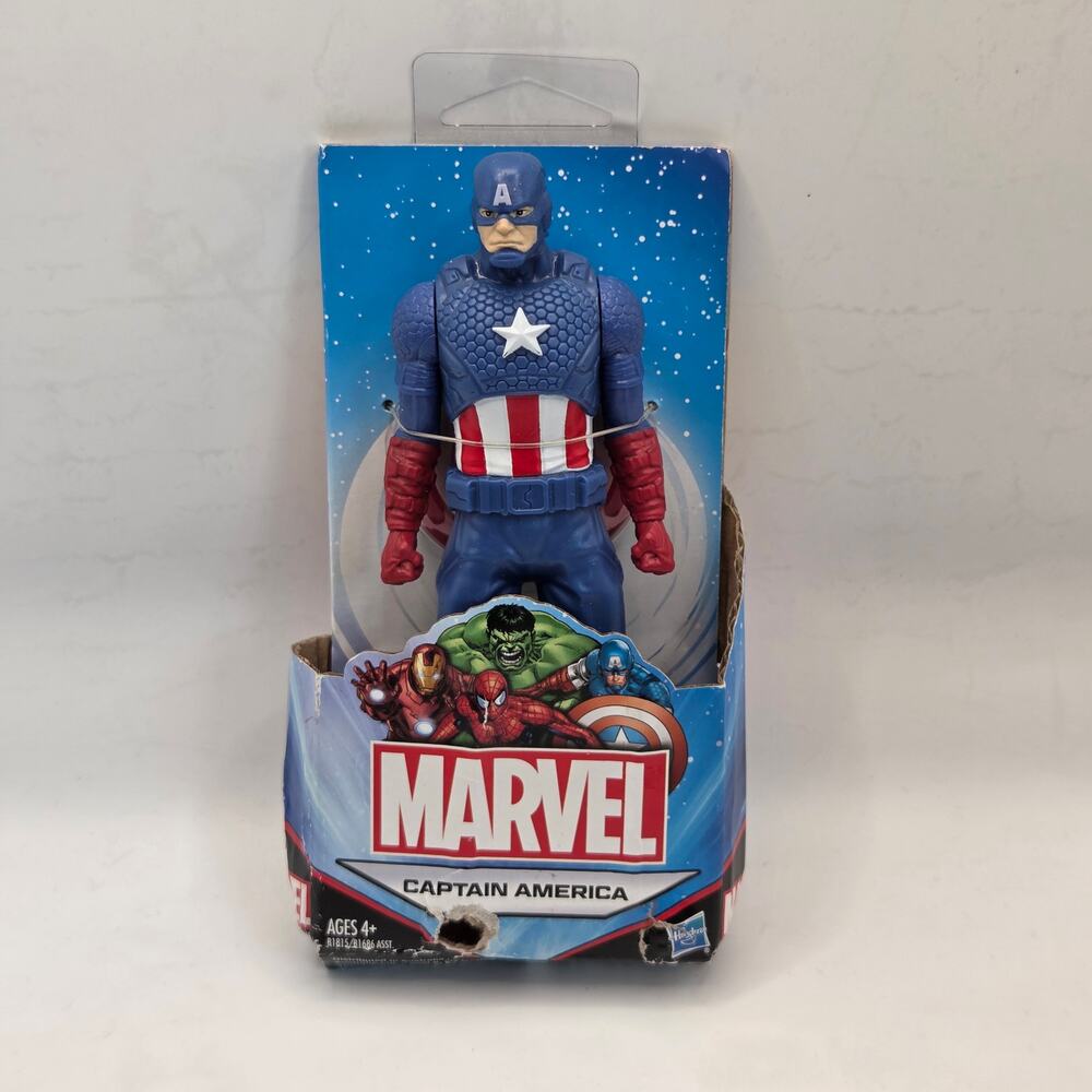 Marvel Kids 2015 Hasbro Captain America 6" Figure New Sealed Card Wear